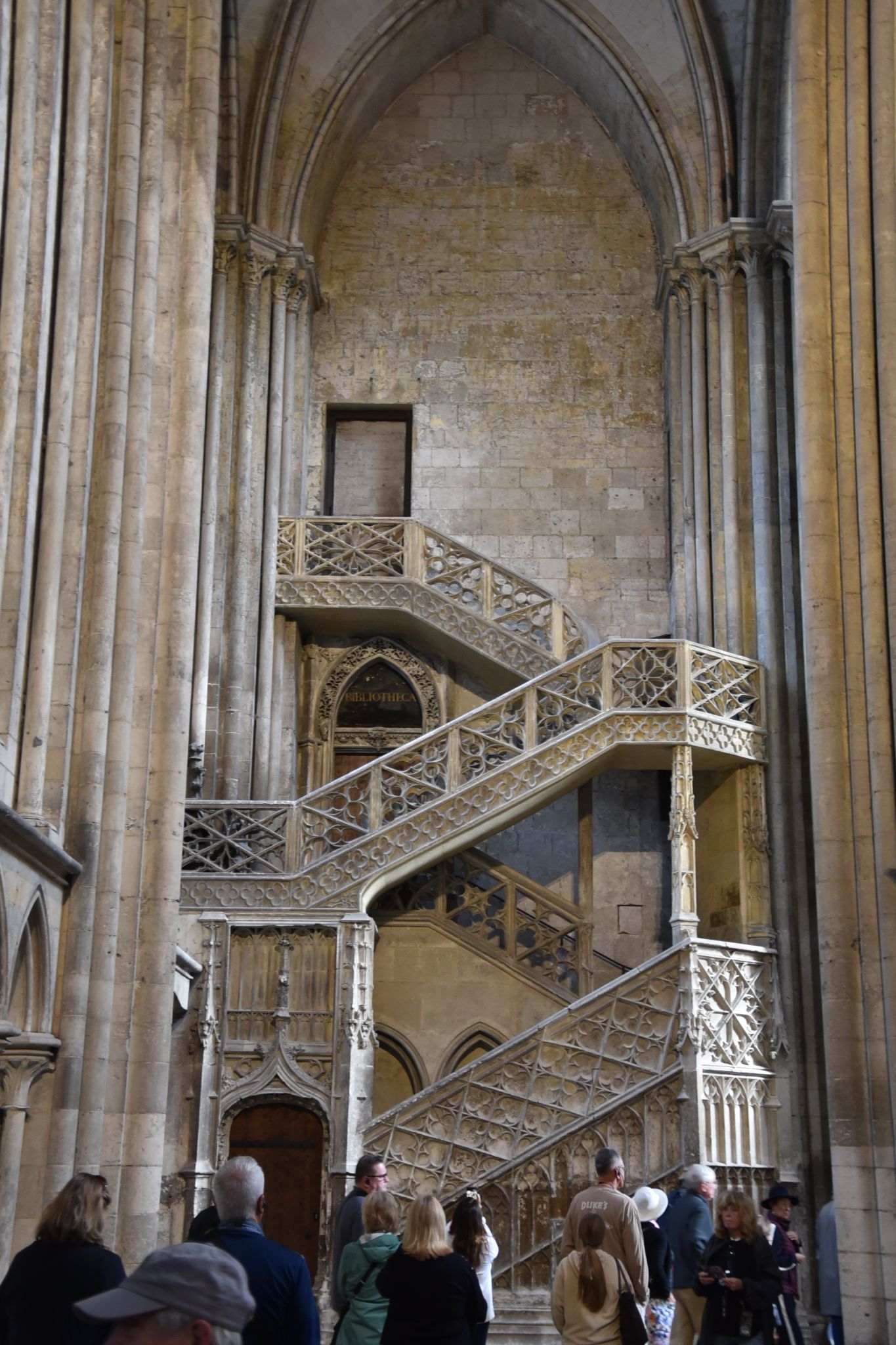 The Escalier des Libraires (Bookbinders' or Booksellers' Staircase) inside Rouen Cathedral